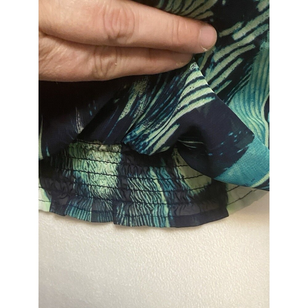 Women Sz Medium Peacock Sleeveless Satin Crop Top Y2K  Fairycore Teal Whimsy 90s - Picture 7 of 15